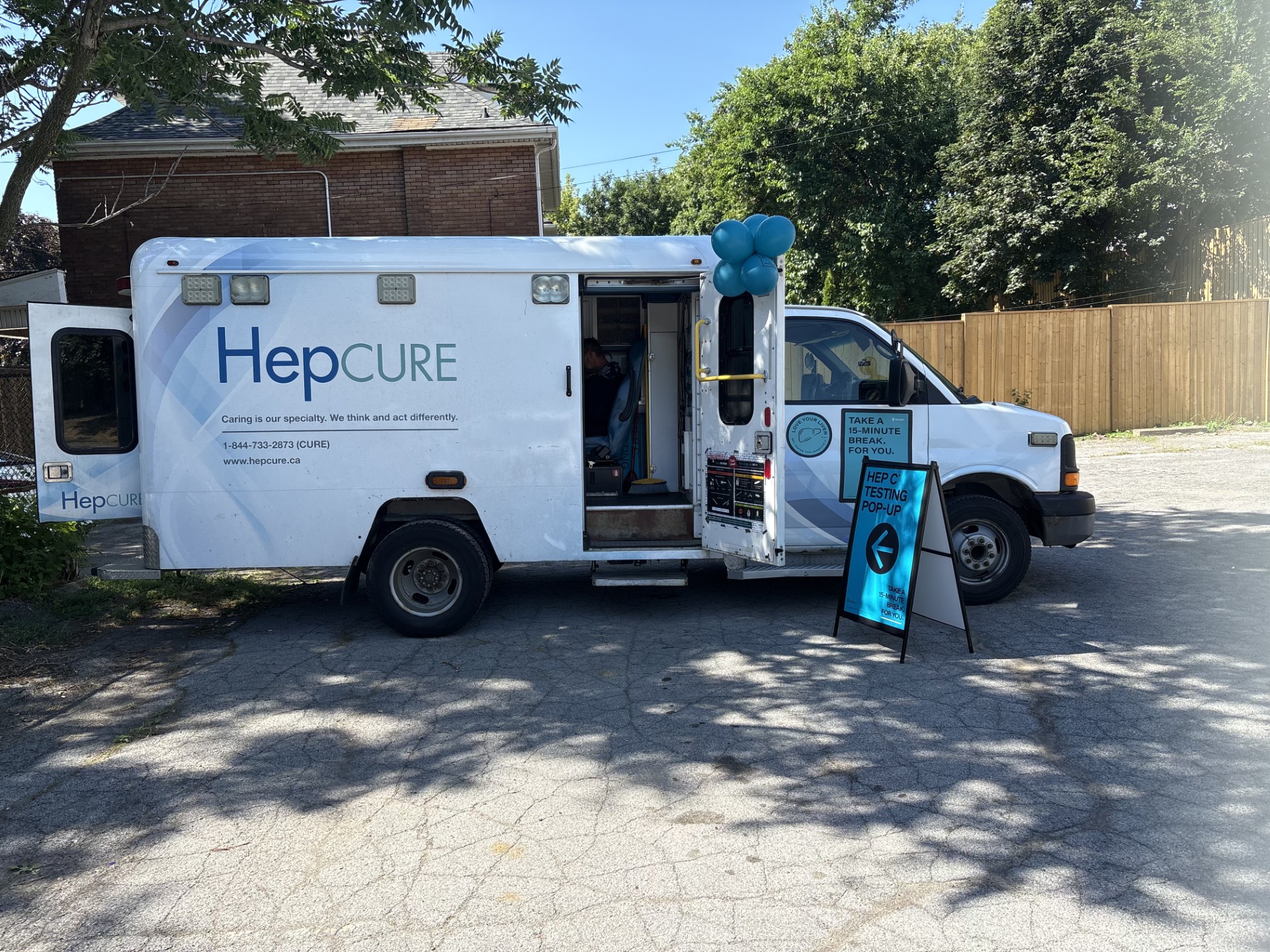 The HepCURE mobile unit at a Hep C testing pop-up